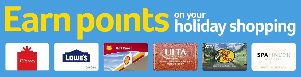 Earn points on your holiday shopping